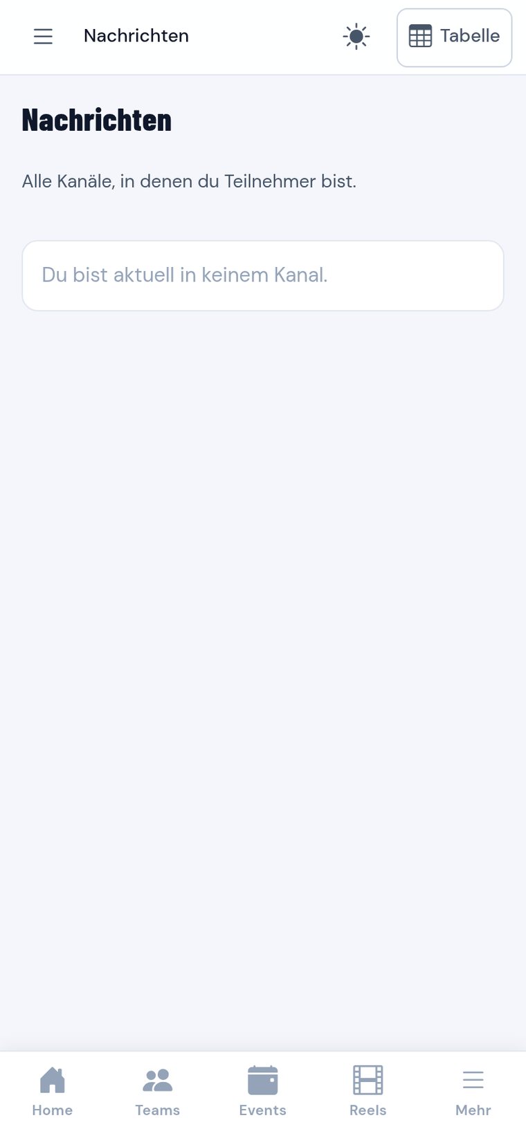 Nachrichten an das Team am Handy